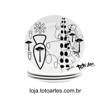 PRATO DE PORCELANA DECORATIVO TOTO ARTES